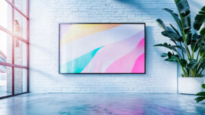 minimalist living room interior with white sofa plants mockup frame brick wall home design apartment decor